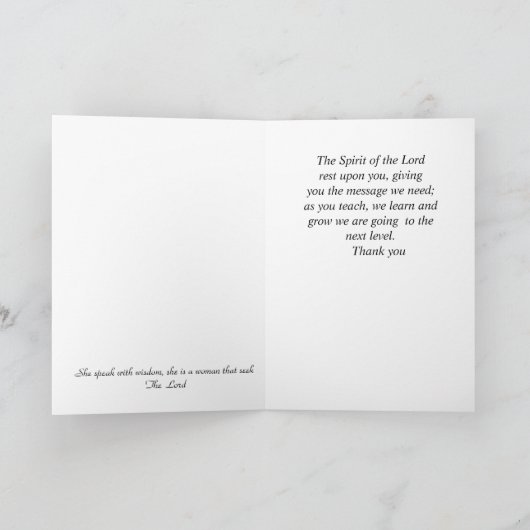 Onze First Lady Dank u wel. Bedankkaart (Binnen)