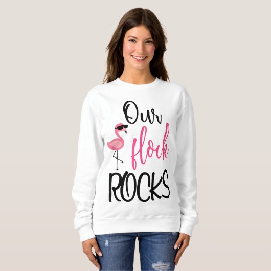 Onze Flock Rocks Flamingo Moederdag Gift Trui (Voorkant volledig)