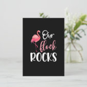 Onze Flock Rocks Flamingo Moederdag Matching Fam Kaart (Staand voorkant)