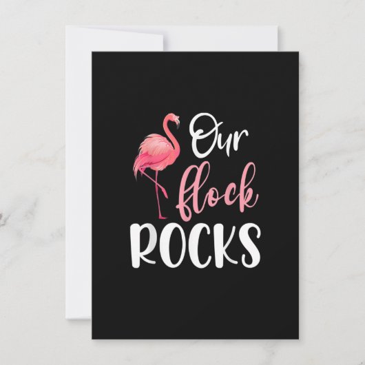 Onze Flock Rocks Flamingo Moederdag Matching Fam Kaart (Voorkant)