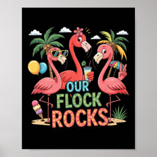 Onze Flock Rocks Flamingo Zomervakantie Familie Ma Poster