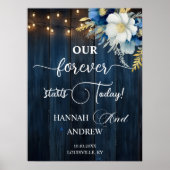 Onze Forever begint vandaag Blue Wood Wedding Welk Poster (Voorkant)