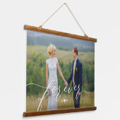Onze forever bruiloft met paar foto's wandtapijt hangend wandkleed (Gebogen)