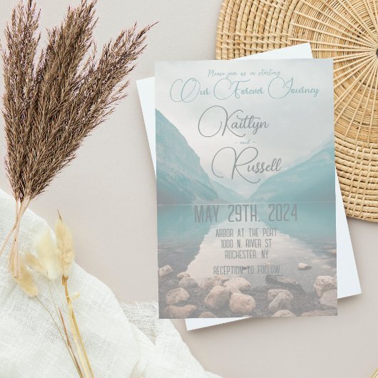 Onze Forever Journey | Moderne bruiloft uitnodigin Kaart