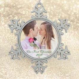 Onze foto Eerste Kerstmis Sneeuwvlok Ornament