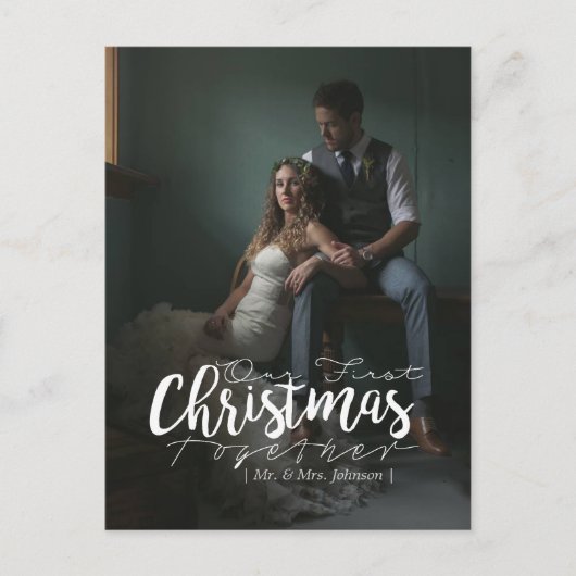 Onze Foto van de Vakantie van Eerste Kerstmis Feestdagenkaart (Voorkant)