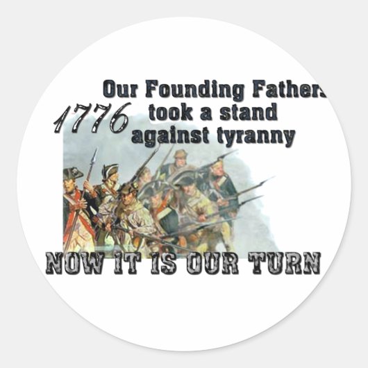 Onze Founding Fathers tegen tirannie Ronde Sticker (Voorkant)