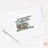 Onze Founding Fathers tegen tirannie Ronde Sticker (Envelop)