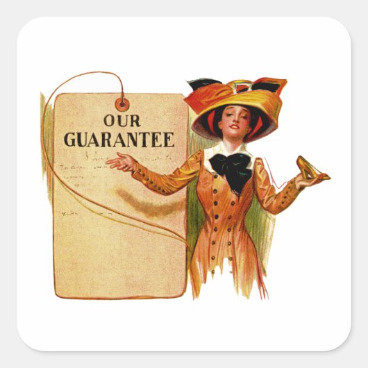 Onze garantie vierkante sticker (Voorkant)