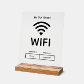 Onze gast wifi wachtwoord acryl teken bord (Hoek)