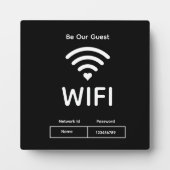 Onze Gast Wifi Wachtwoord Tafelblad Plaque met Eze Fotoplaat (Voorkant)