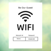 Onze gast WiFi wachtwoord venster Cling Raamsticker (Vel 3)