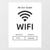 Onze gast WiFi wachtwoord venster Cling Raamsticker (Vel)