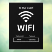 Onze gast WiFi wachtwoord venster Cling Raamsticker (Vel 3)
