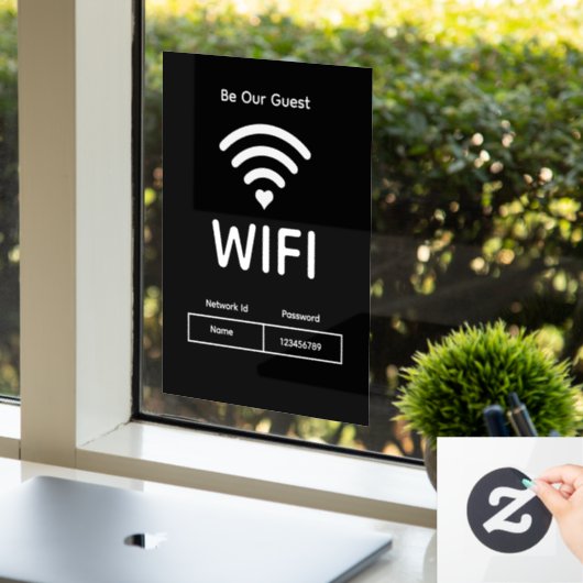 Onze gast WiFi wachtwoord venster Cling Raamsticker (Kantoor)