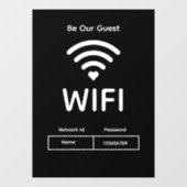 Onze gast WiFi wachtwoord venster Cling Raamsticker (Vel)