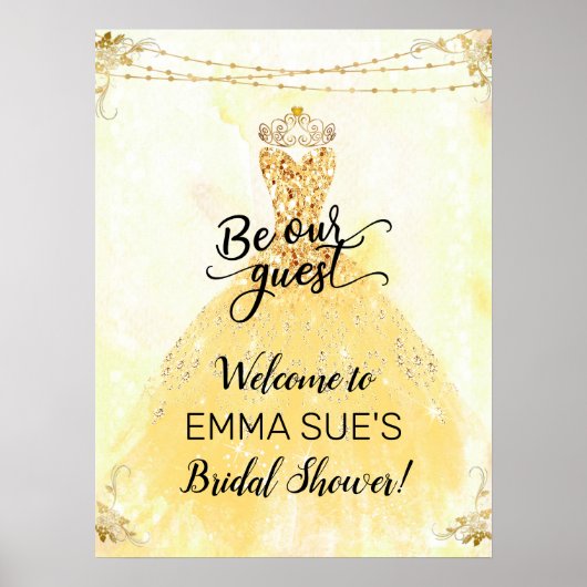 Onze gastprinses bruiloft Welcome bord Poster (Voorkant)