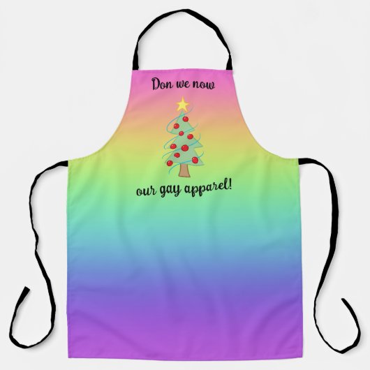 Onze Gay Apparel Holiday Rainbow Apron Schort (Voorkant)