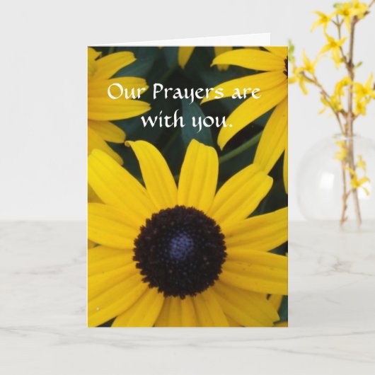 Onze gebeden zijn met u kaart (Gele Bloem)