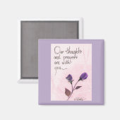 Onze gedachten en gebeden gezegde rozen magneet (Voorkant / Achterkant)