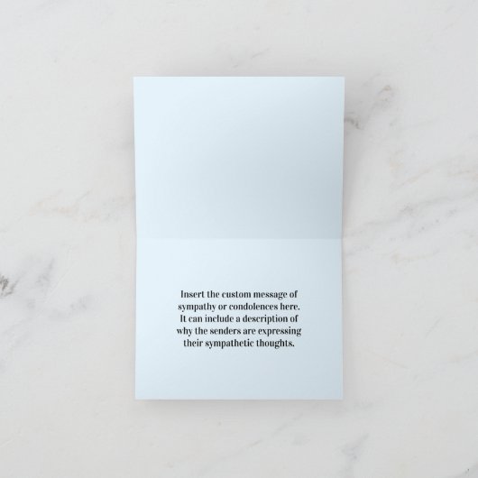 "Onze gedachten zijn bij u en uw familie..." Kaart (Binnen)