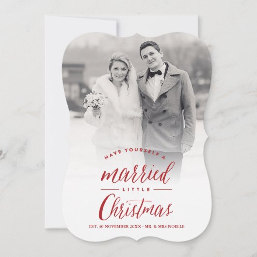 Onze gehuwde eerste kerstfoto bruiloft feestdagenkaart (Voorkant)