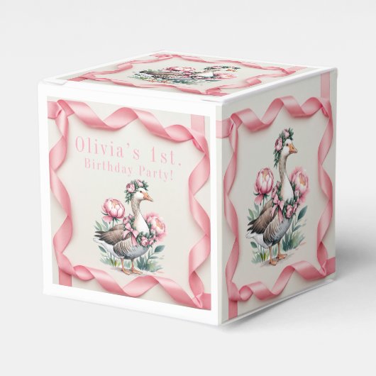 Onze Gekke Gans is Turn One Birthday Bedankdoosjes (Voorkant Zijde)