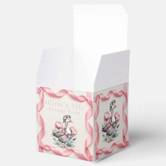 Onze Gekke Gans is Turn One Birthday Bedankdoosjes (Geopend)