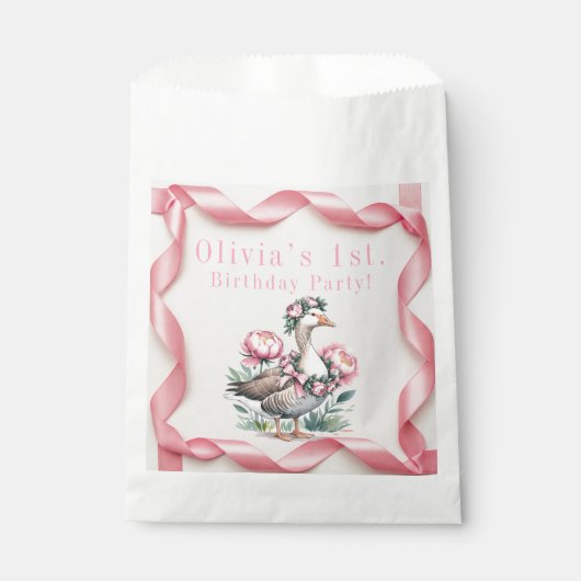 Onze Gekke Gans is Turn One Birthday Bedankzakje (Voorkant)