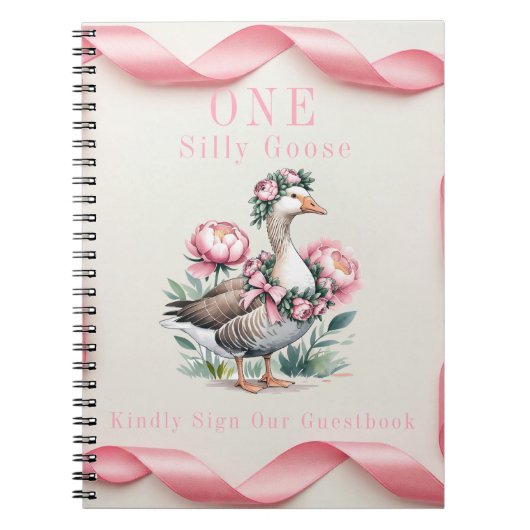 Onze Gekke Gans is Turn One Birthday Guestbook Notitieboek (Voorkant)
