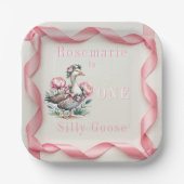 Onze Gekke Gans is Turn One Birthday Papieren Bordje (Voorkant)