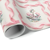 Onze Gekke Gans is Turn One Girl Verjaardag Cadeaupapier (Rol Hoek)