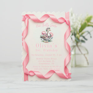 Onze Gekke Gans is Turn One Girl Verjaardagsfeestj Kaart