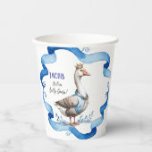 Onze Gekke gans wordt een jongensverjaardag Papieren Bekers (Voorkant)