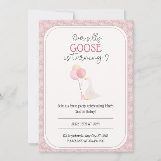 Onze Gekke Goose verjaardagsuitnodiging Kaart