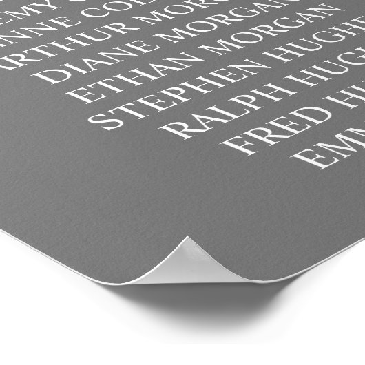 Onze Geliefde Mensen Trouwstoelen Plattegrond Post Poster (Hoek)