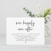 Onze gelukkig ooit, bruiloft Elopement Brunch Kaart (Staand voorkant)