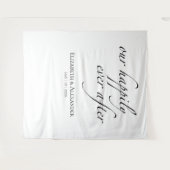 onze gelukkige eindbestemming | Trouwdecoratie Wandkleed (Voorkant (horizontaal))