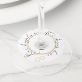 Onze gelukkige eindbestemming wijnglaslabel (Dichtbij)