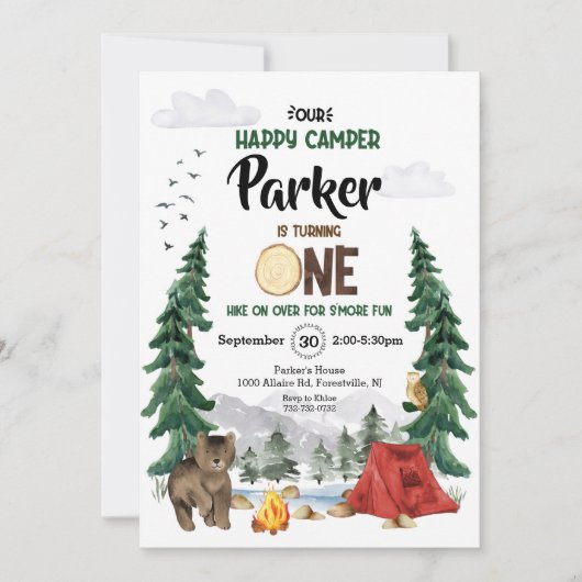 Onze gelukkige kleine Camper is een uitnodiging va (Voorkant)