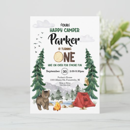 Onze gelukkige kleine Camper is een uitnodiging va (Staand voorkant)