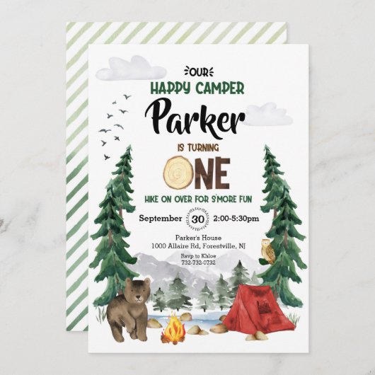 Onze gelukkige kleine Camper is een uitnodiging va (Voorkant / Achterkant)