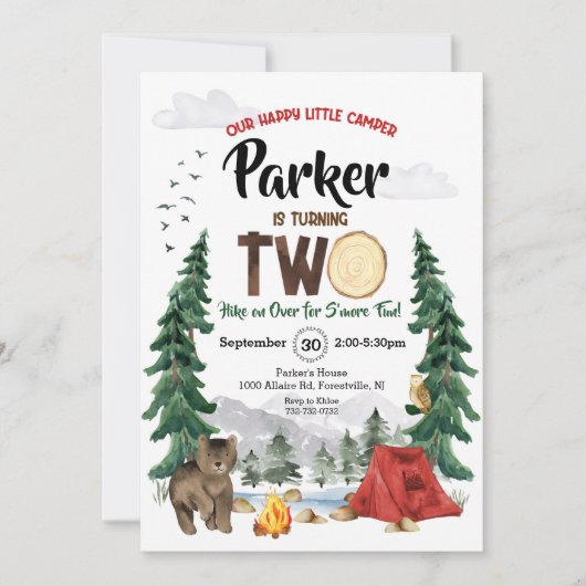 Onze gelukkige kleine Camper is twee uitnodiging v (Voorkant)