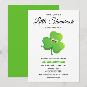 Onze geluksbrengende kleine Shamrock Baby Shower  Kaart