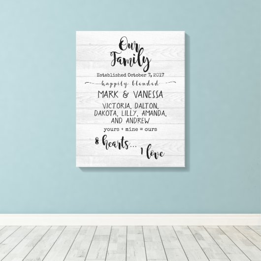 Onze {Gemengde} Familie Canvas Afdruk (Insitu (Houten vloer))