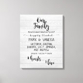 Onze {Gemengde} Familie Canvas Afdruk (Voorkant)