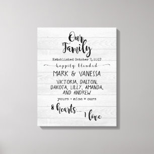 Onze {Gemengde} Familie Canvas Afdruk