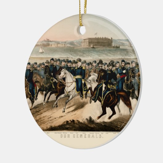 Onze generaals, herstel van de  burgeroorlog keramisch ornament (Links)