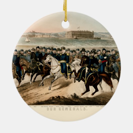 Onze generaals, herstel van de  burgeroorlog keramisch ornament (Achterkant)