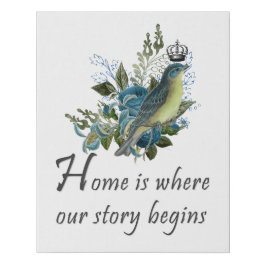 Onze Geschiedenis Begint Kroon Vogel Imitatie Canvas Print